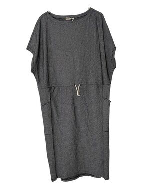 NWT Marine Layer Lola Cocoon Striped Drawstring Waist Tunic Dress Size Largr